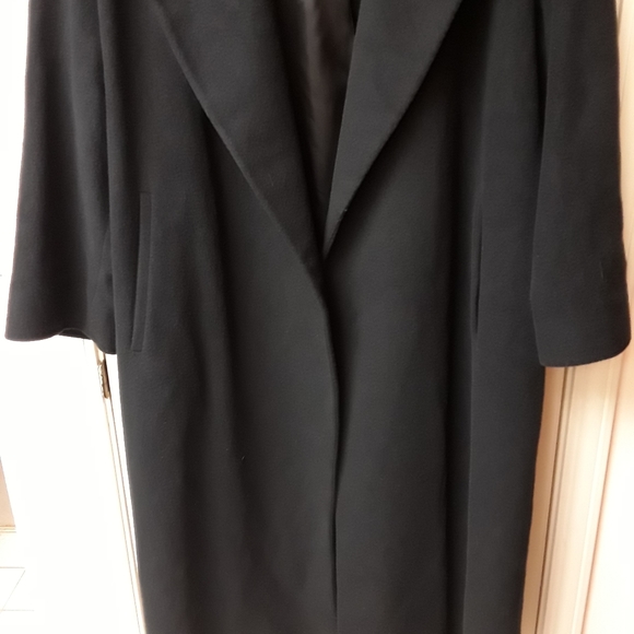 Black Perry Ellis Cashmere Wool Trench Coat - Picture 8 of 8